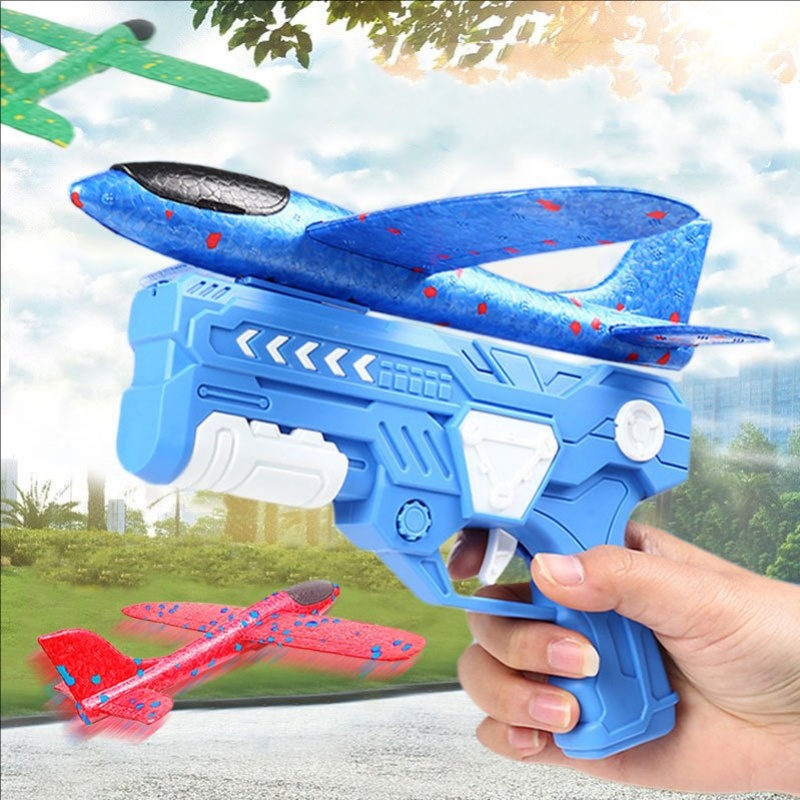 Catapult Launcher Toy - Işıklı LED'li Köpük Uçak Fırlatma Tabancası,